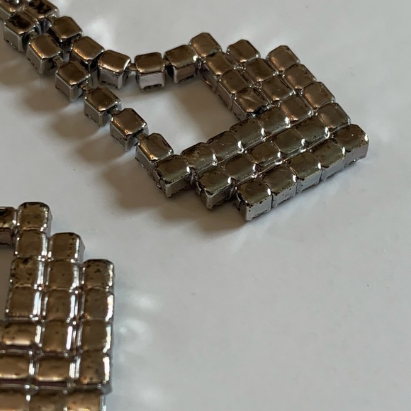 Vintage Clear Crystal Rhinestone Dangle Drop Earrings Clip Ons Runway New Years - Picture 13 of 14